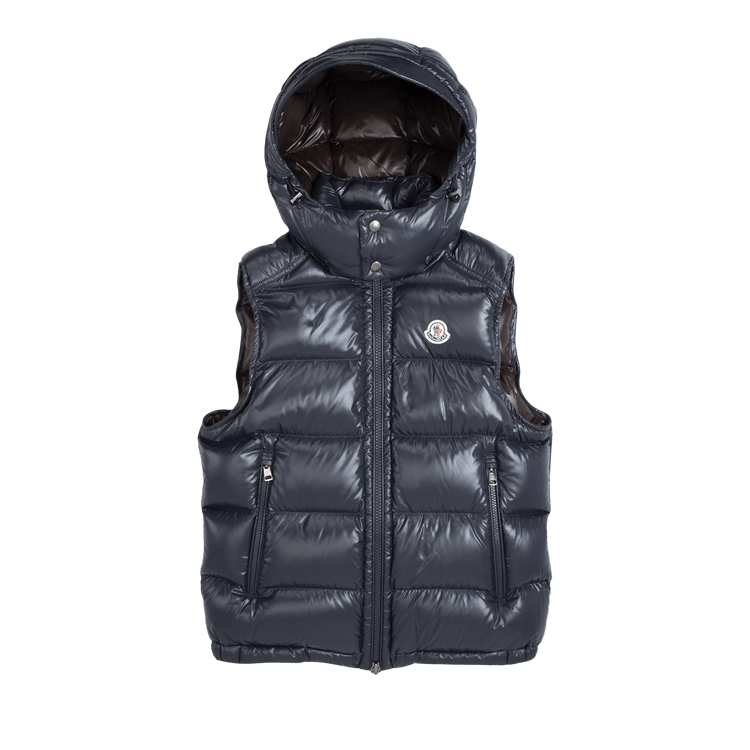 Moncler Bormes Shiny Puffer Vest Navy