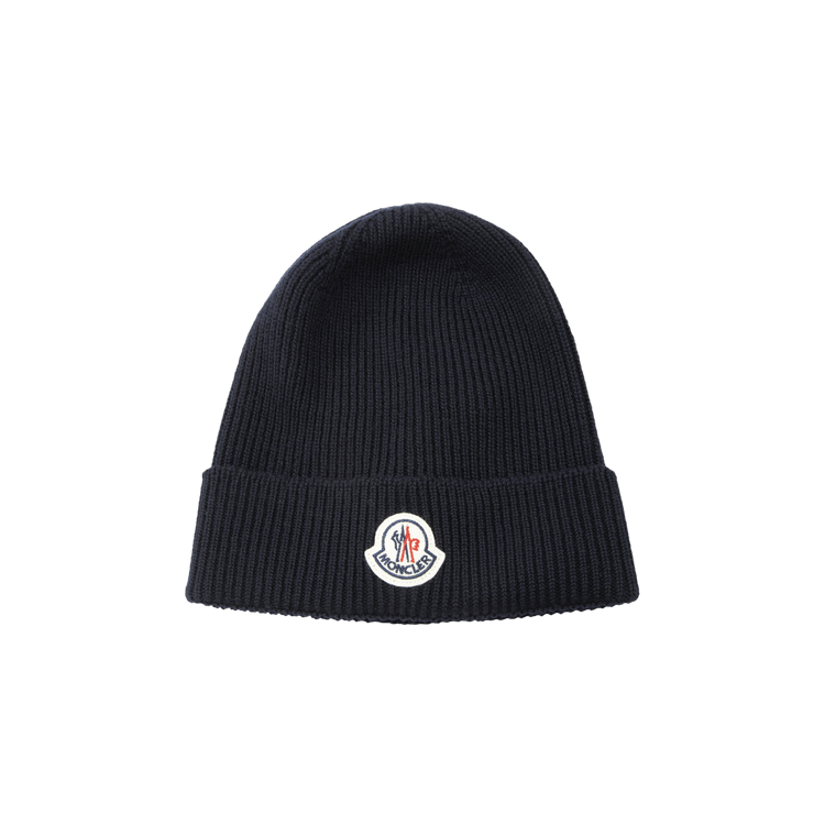 Moncler Logo Beanie Blue