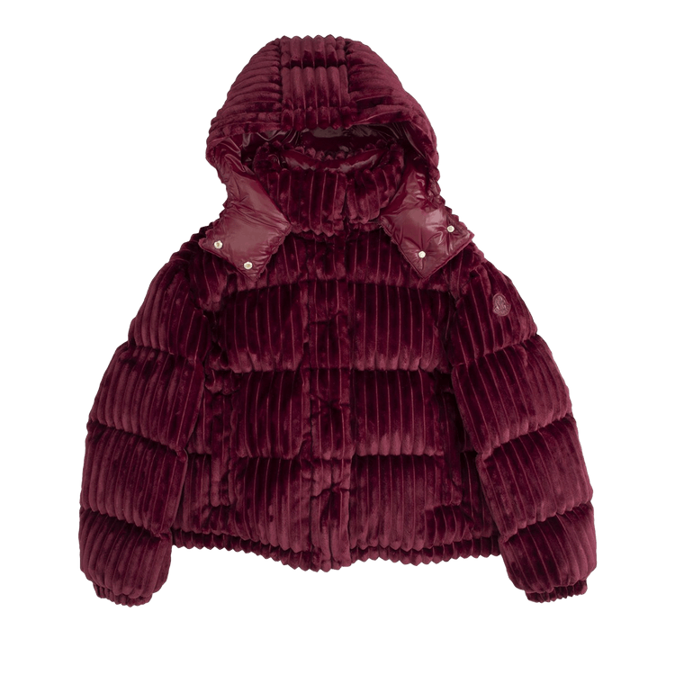 Moncler Daos Cowneck Corduroy Jacket Burgundy