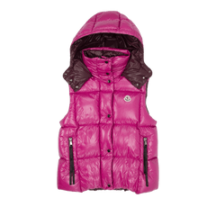 Moncler Luzule Oversized Puffer Vest Fuchsia/Berry