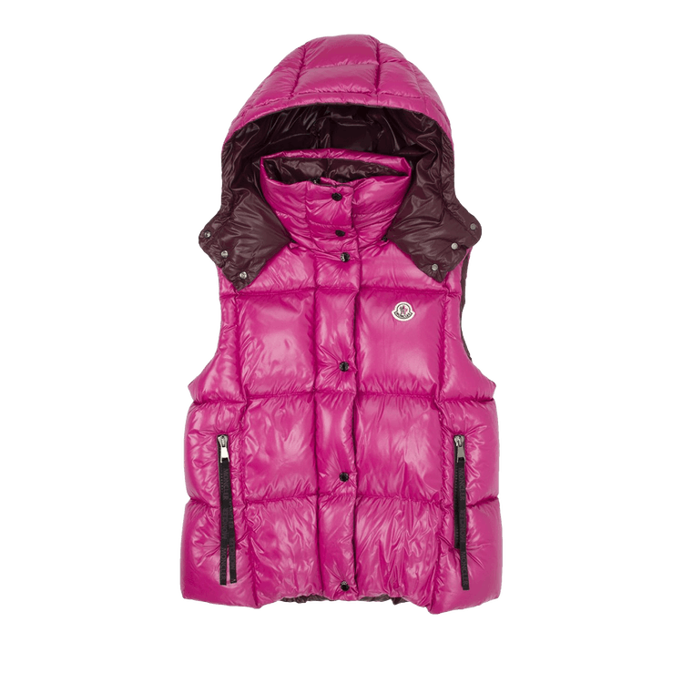 Moncler Luzule Oversized Puffer Vest Fuchsia/Berry