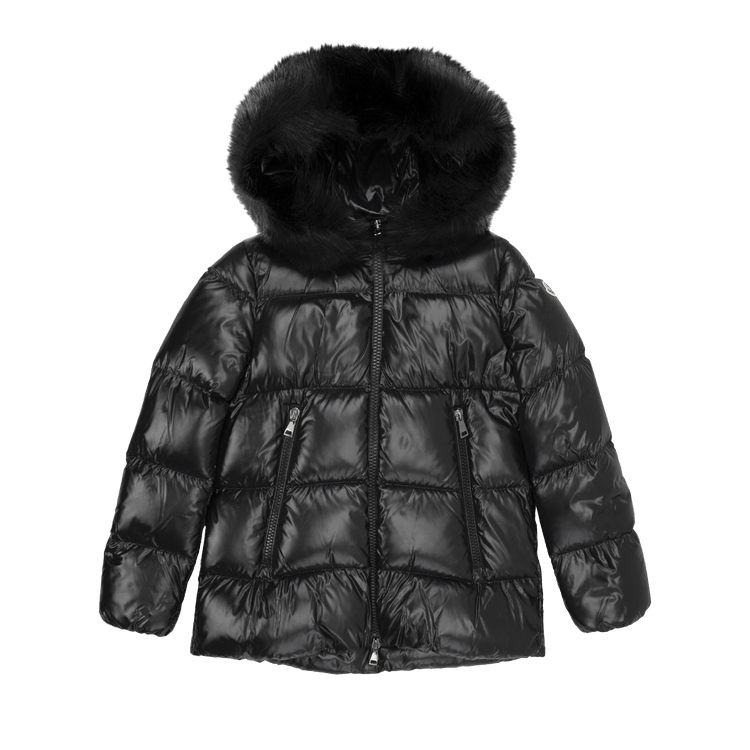 Moncler Laiche Zip Up Puffer Jacket Black