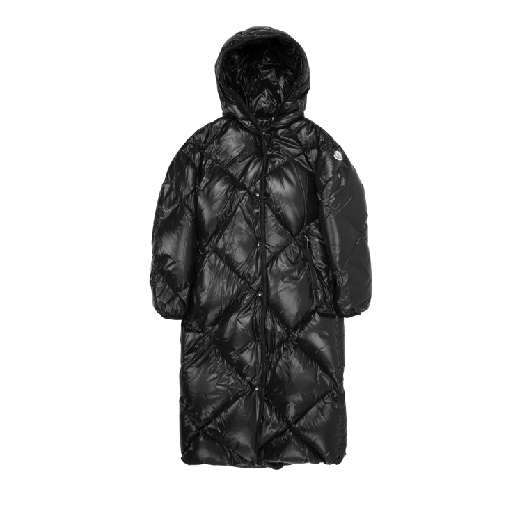 Moncler Cotonniere Long Shiny Puffer Coat Black