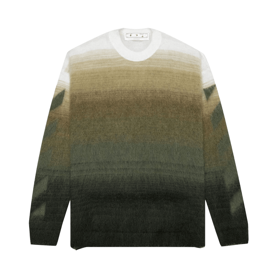 Off-White Diag Brushed Knit Crewneck Green/Green
