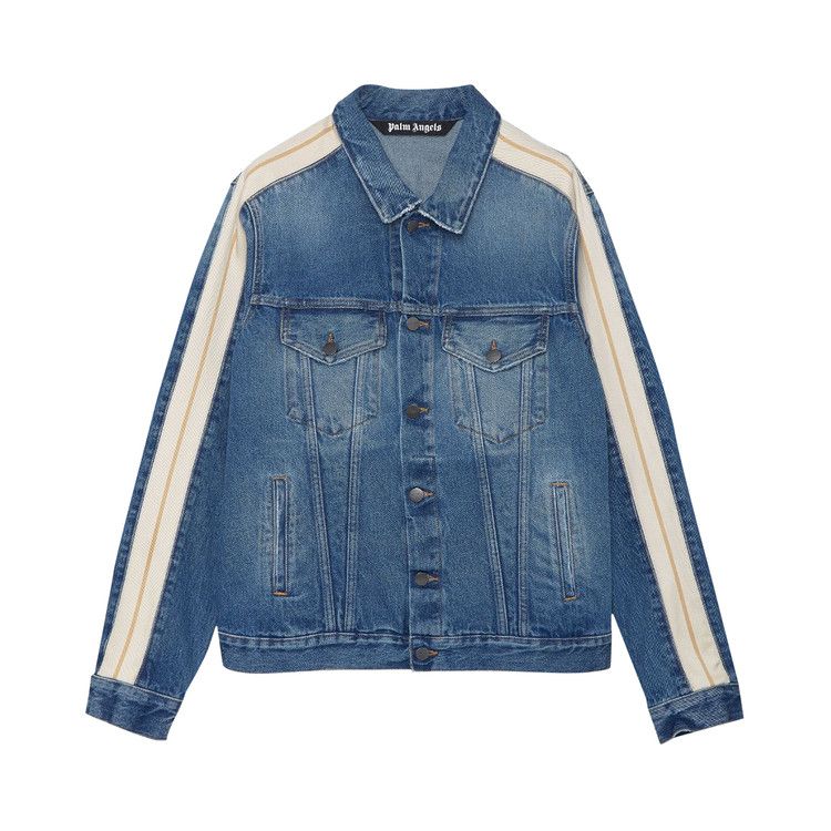Palm Angels Track Denim Jacket Light Blue
