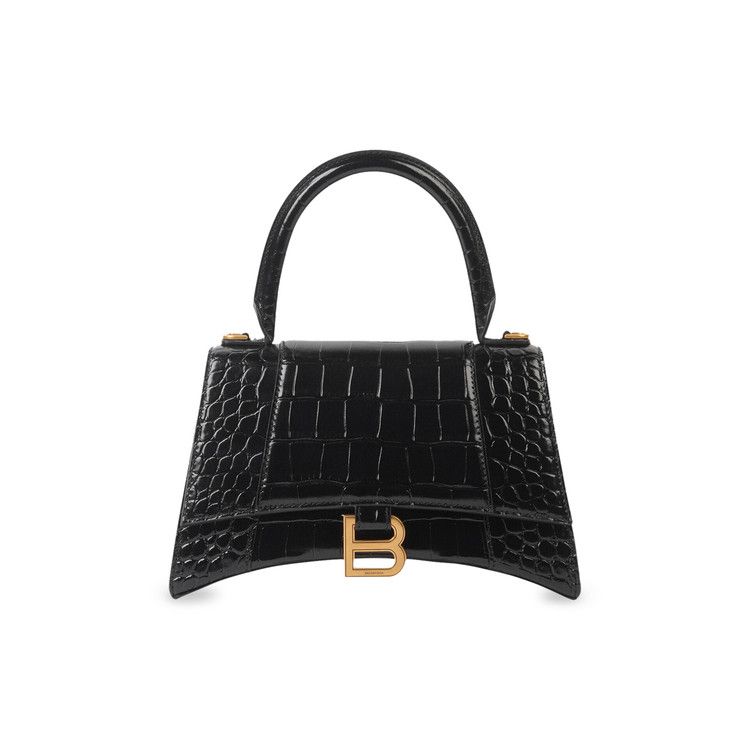 Balenciaga Hourglass Small Top Handle Bag Black