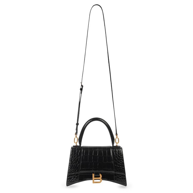 Balenciaga Hourglass Small Top Handle Bag Black