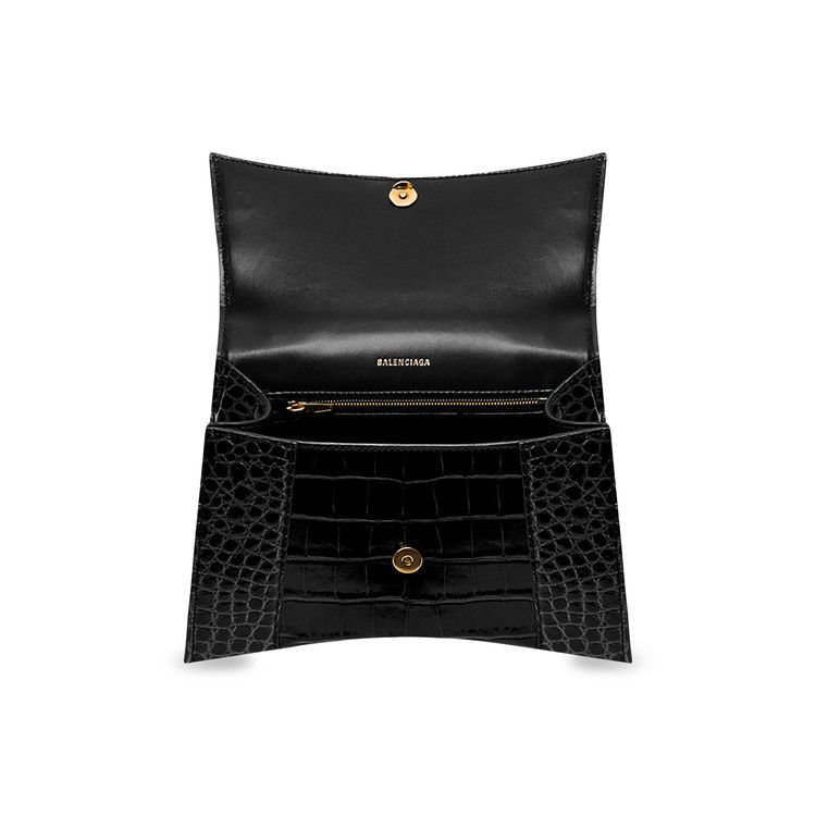 Balenciaga Hourglass Small Top Handle Bag Black