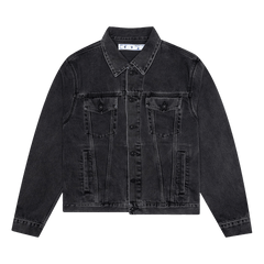 Off-White Negative Mark Slim Denim Jacket Medium Grey