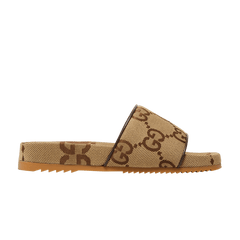 Gucci GG Canvas Slide Sandal Camel Monogram