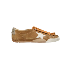 Golden Goose True-Star In Tobacco-Colored Suede With White Star And Platinum Heel Tab