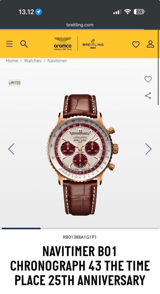 Breitling Navitimer B01 Chronograph 43 LIMITED EDITION of 25 pieces per world!!