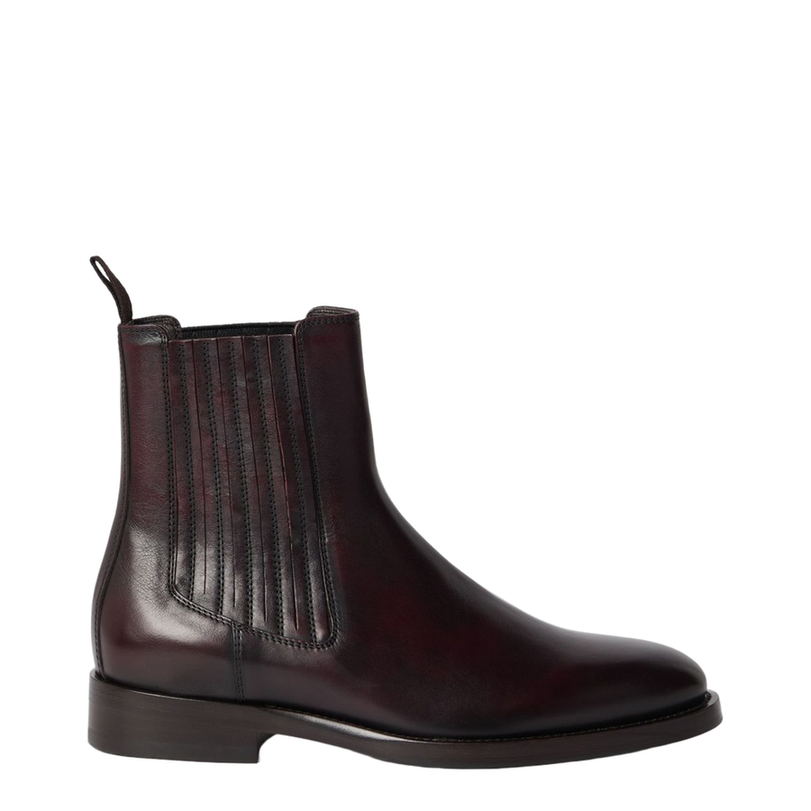 Calfskin Chelsea Boots in Dark Mahogany