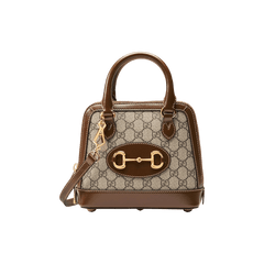 Gucci Horsebit 1955 Mini Top Handle Bag Beige/Ebony