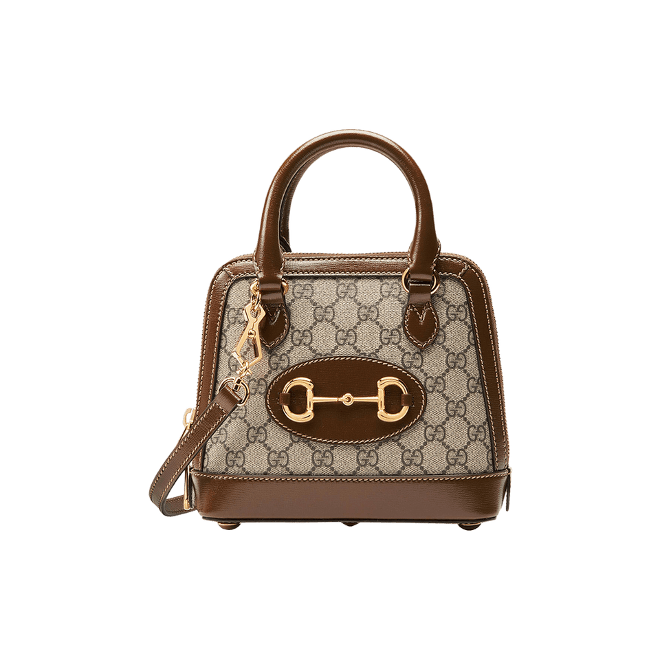 Gucci Horsebit 1955 Mini Top Handle Bag Beige/Ebony