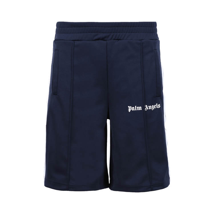 Palm Angels Classic Track Shorts Navy Blue/White