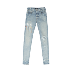 Amiri Paint Drip Logo Jean Clay Indigo