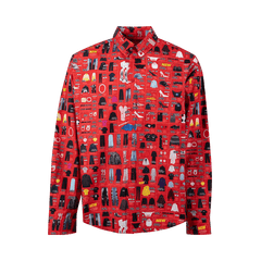 Balenciaga Long-Sleeve Large Fit Shirt Red
