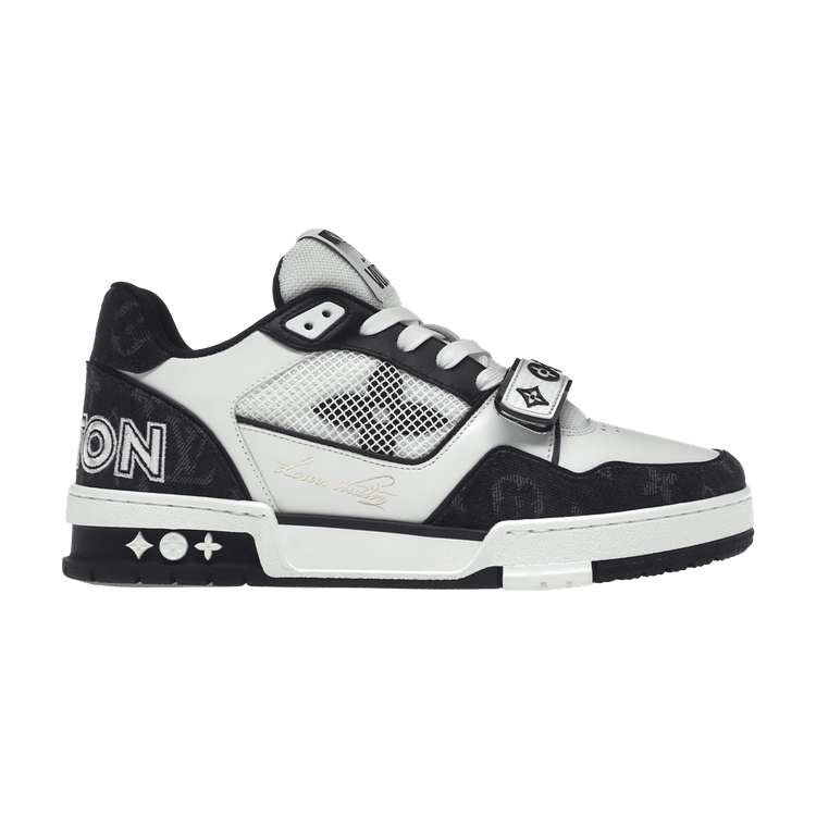 Louis Vuitton Trainer Low Velcro Strap - Black Monogram Denim