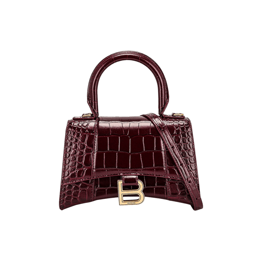 Balenciaga Hourglass XS Handbag Dark Red