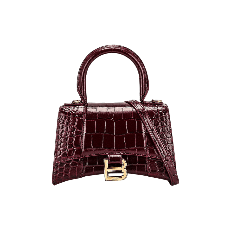 Balenciaga Hourglass XS Handbag Dark Red