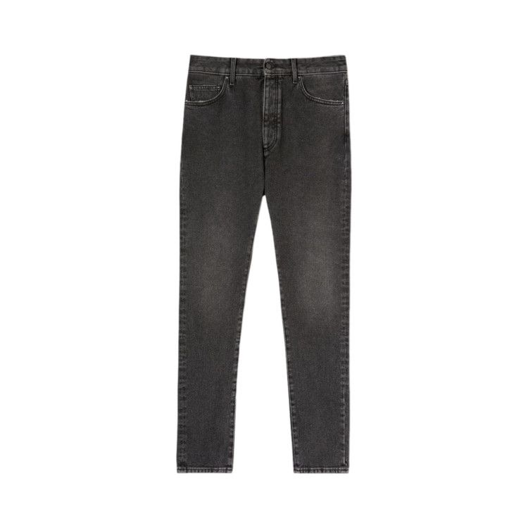 Palm Angels Back Logo 5 Pocket Denim Black/White