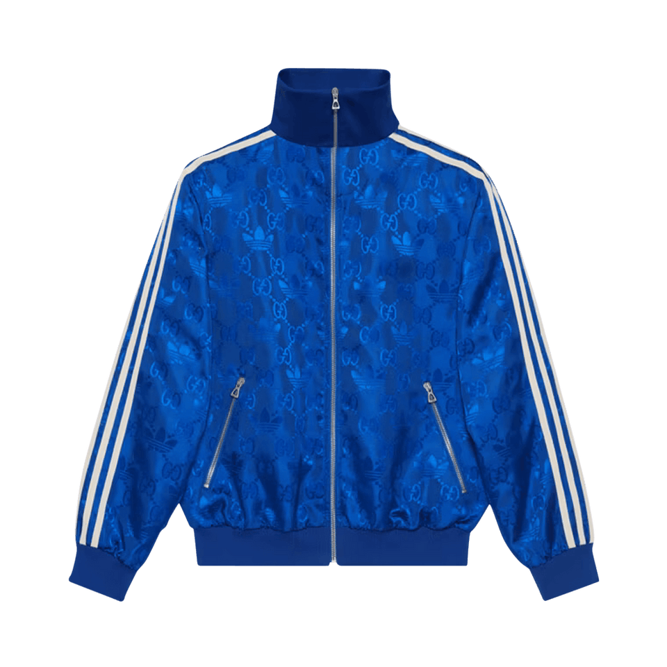 Gucci x adidas GG Trefoil Jacquard Jacket Cobalt Blue
