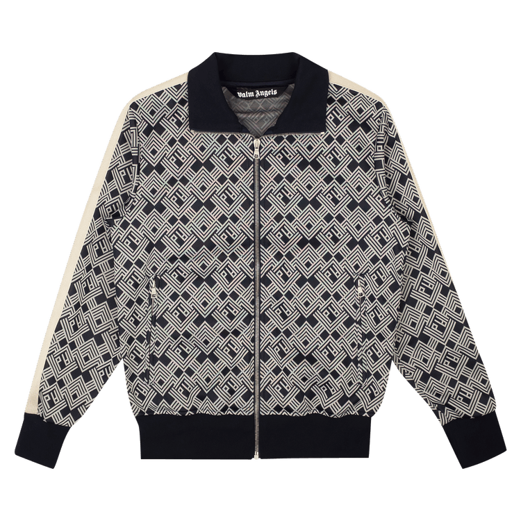Palm Angels PA Jaquard Track Jacket Navy Blue/Off White