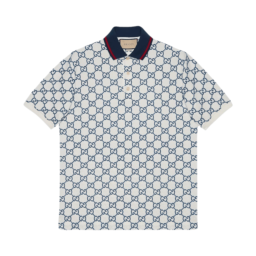 Gucci GG Stretch Polo White/Blue