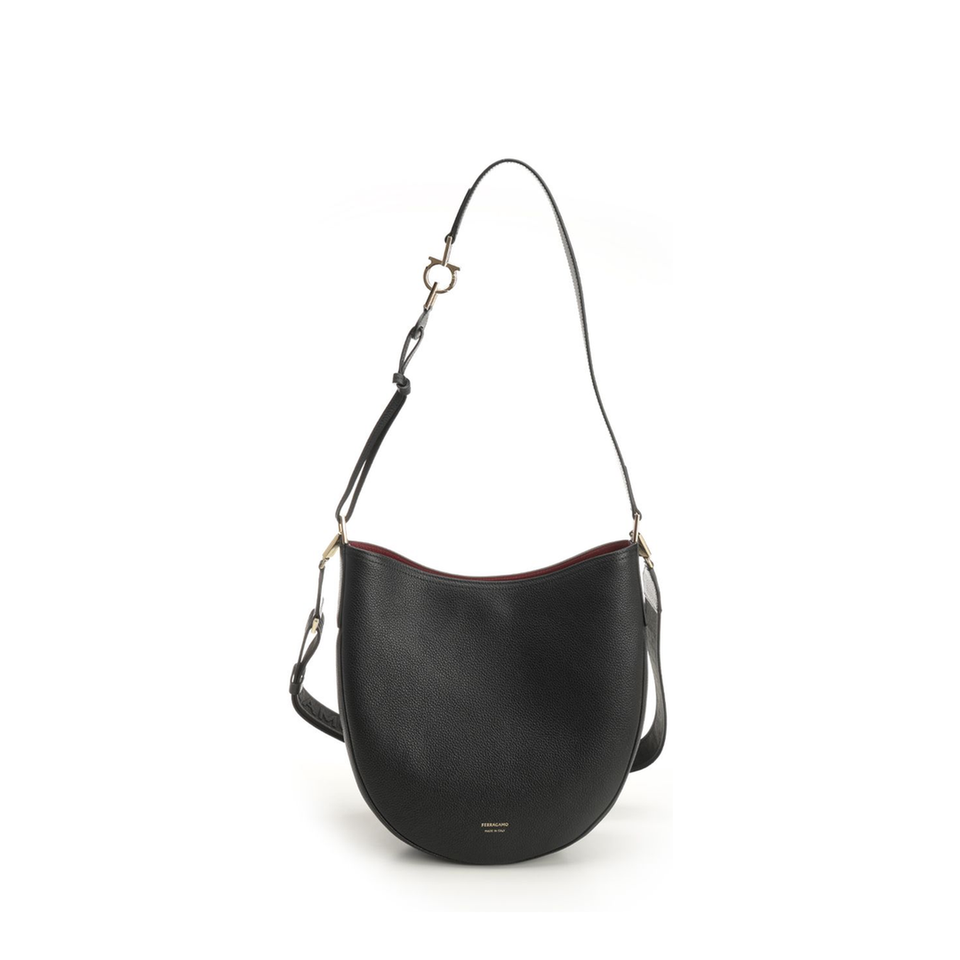 Ferragamo North - South Shoulder Bag in Black