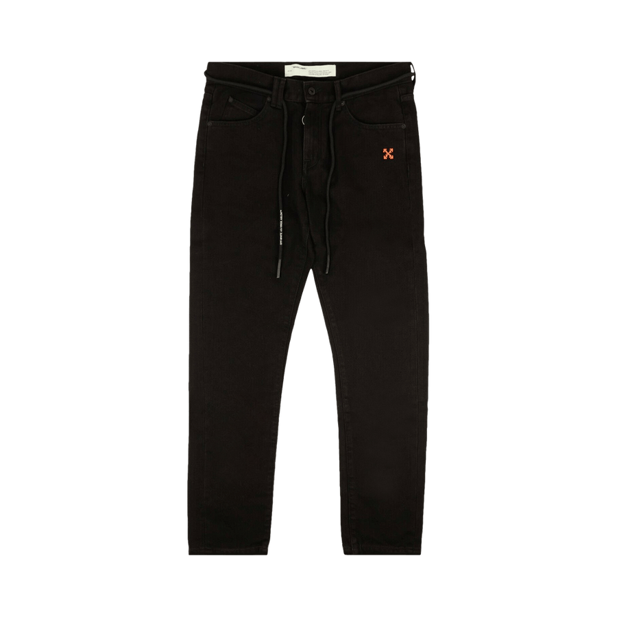 Off-White Diag Slim Shorts Jeans Black