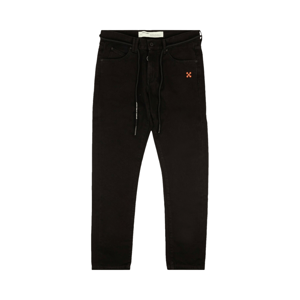 Off-White Diag Slim Shorts Jeans Black