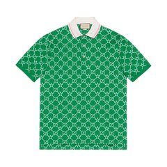 Gucci Stretch Cotton Polo Green/Blue