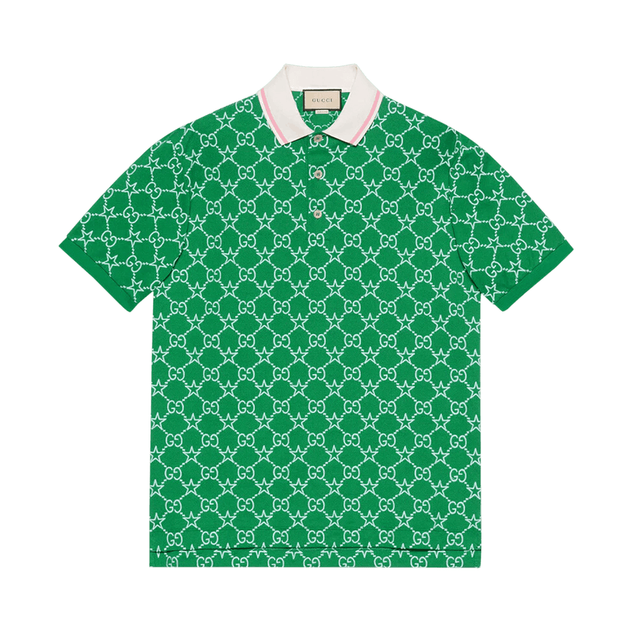 Gucci Stretch Cotton Polo Green/Blue