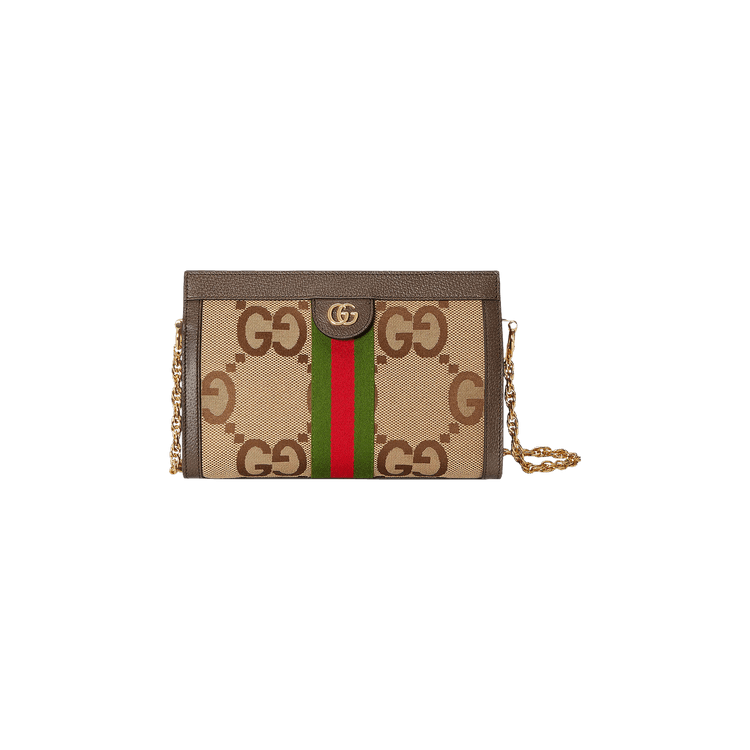 Gucci Ophidia Jumbo GG Small Shoulder Bag Camel/Ebony
