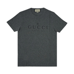 Gucci Logo Cotton T-Shirt Grey
