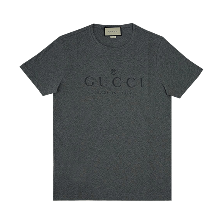 Gucci Logo Cotton T-Shirt Grey