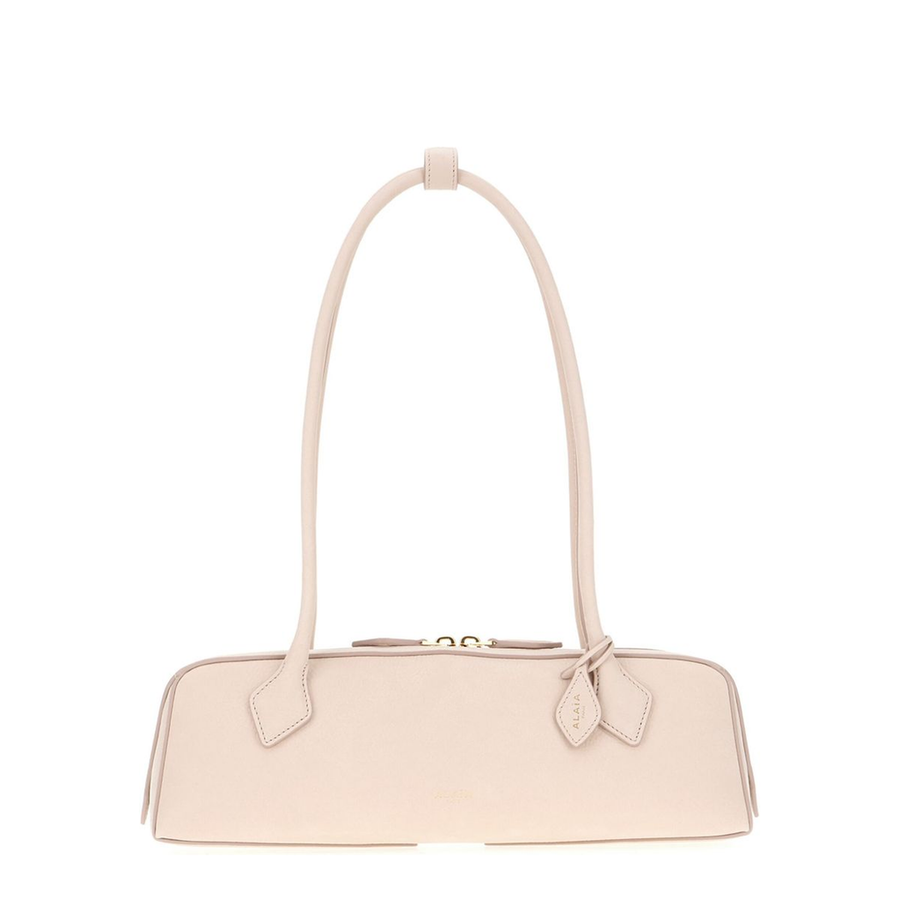 Alaia Le Teckel Medium Nubuck Shoulder Bag - Powder Pink