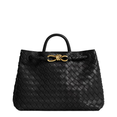 Bottega Veneta Andiamo Medium Lambskin Handbag - Black