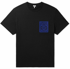 Loewe Blue Anagram on Black T-Shirt Relaxed Fit