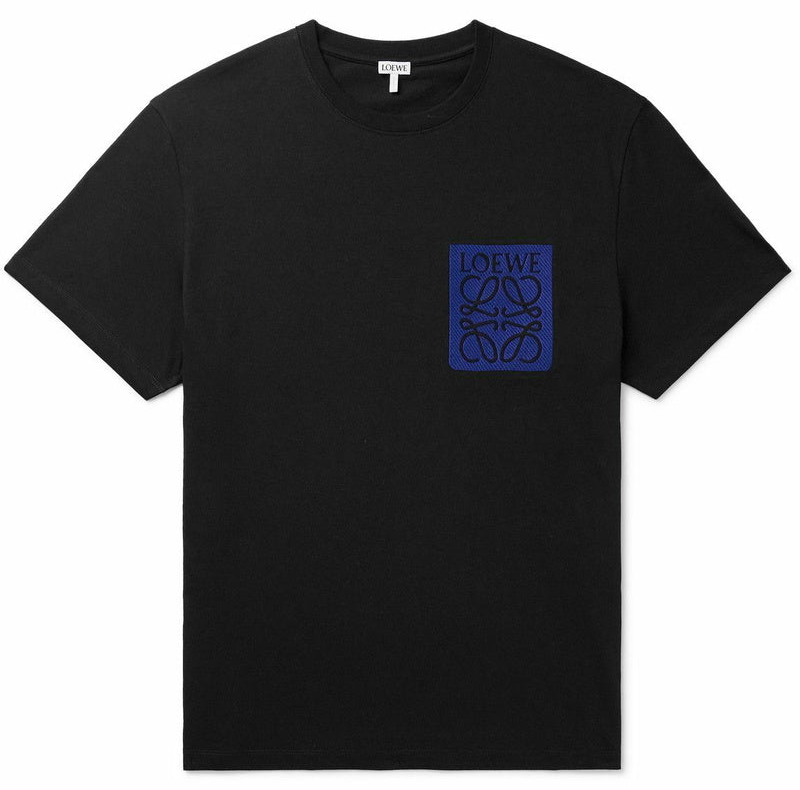 Loewe Blue Anagram on Black T-Shirt Relaxed Fit