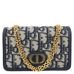 CHRISTIAN DIOR 30 Montaigne 2 In 1 Nano Jacquard Oblique Pouch Blue