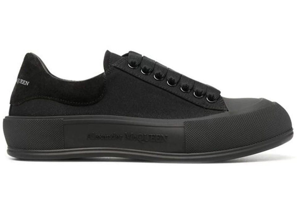 Alexander Mcqueen Deck Skate Plimsoll Lace-Up Triple Black