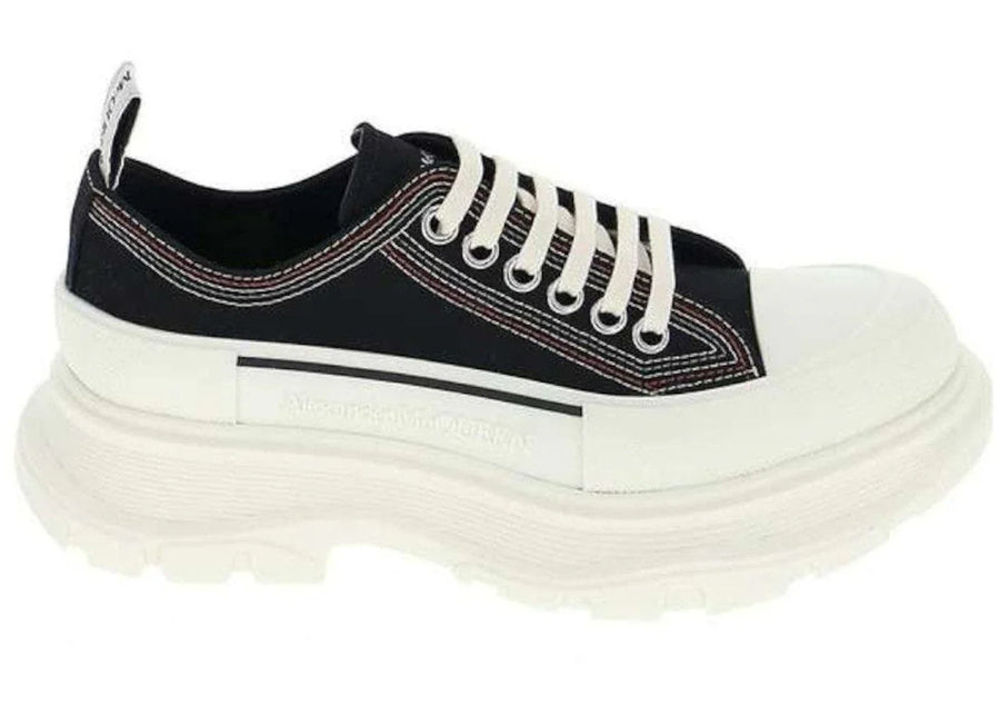 Alexander Mcqueen Tread Slick Low Lace Up Denim Black