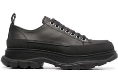 Alexander Mcqueen Tread Slick Low Lace Up Leather Triple Black
