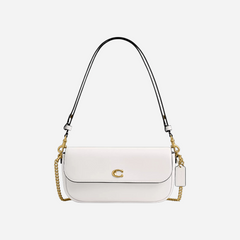 Coach Brook Flap Chain Bag Brass Chalk