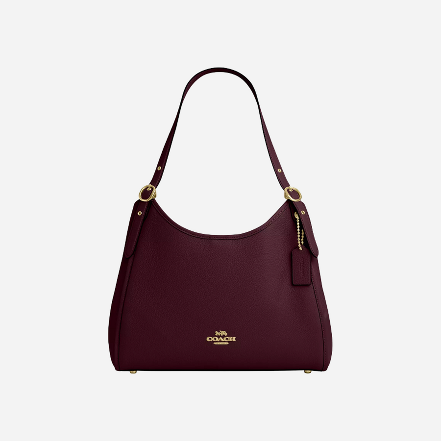 COACH Erin Shoulder Bag Pebbled Leather/Gold/Dark Wine