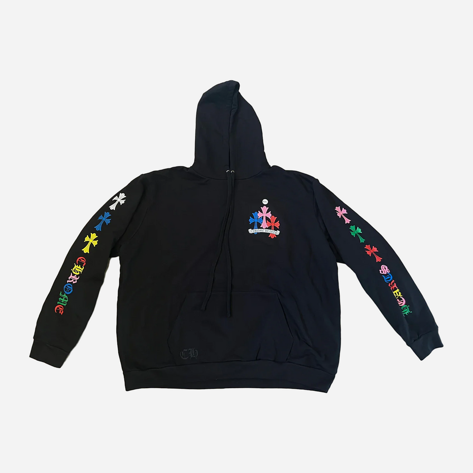 Chrome Hearts Multi Color Cross Hoodie Black