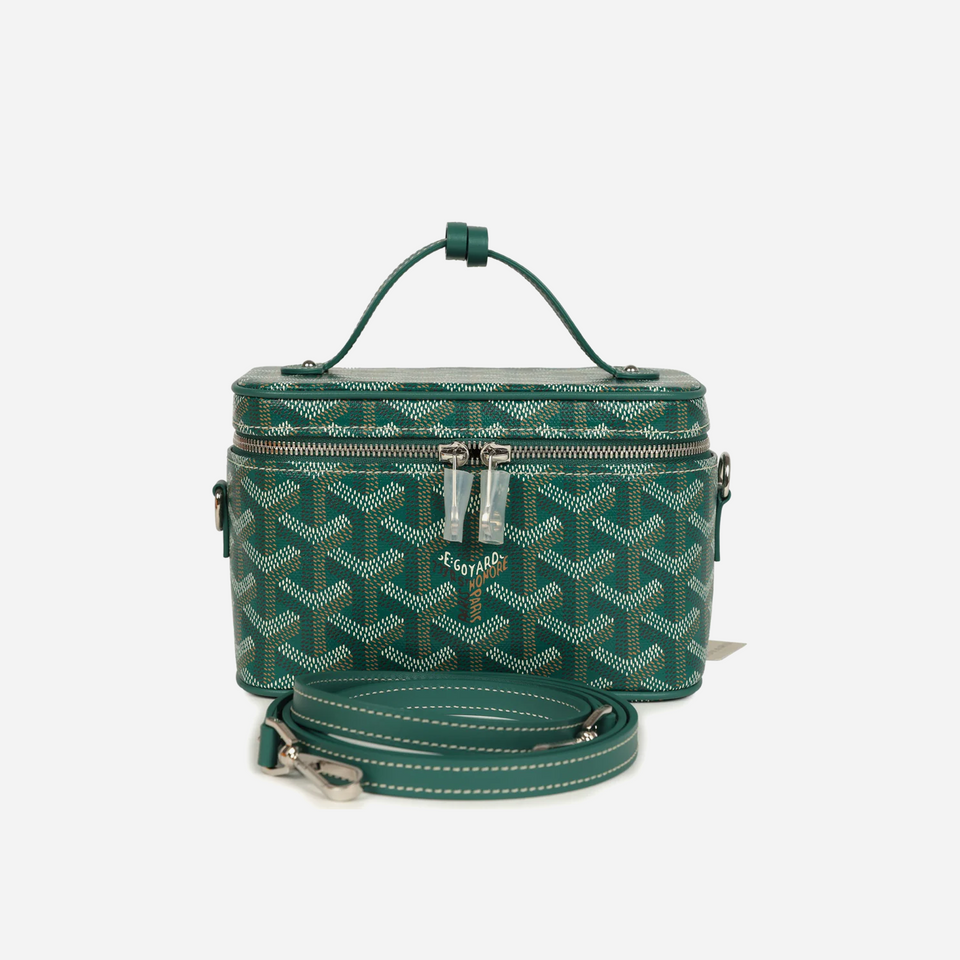 Goyard Goyardine Canvas Green Mini Muse Vanity Bag Palladium Hardware
