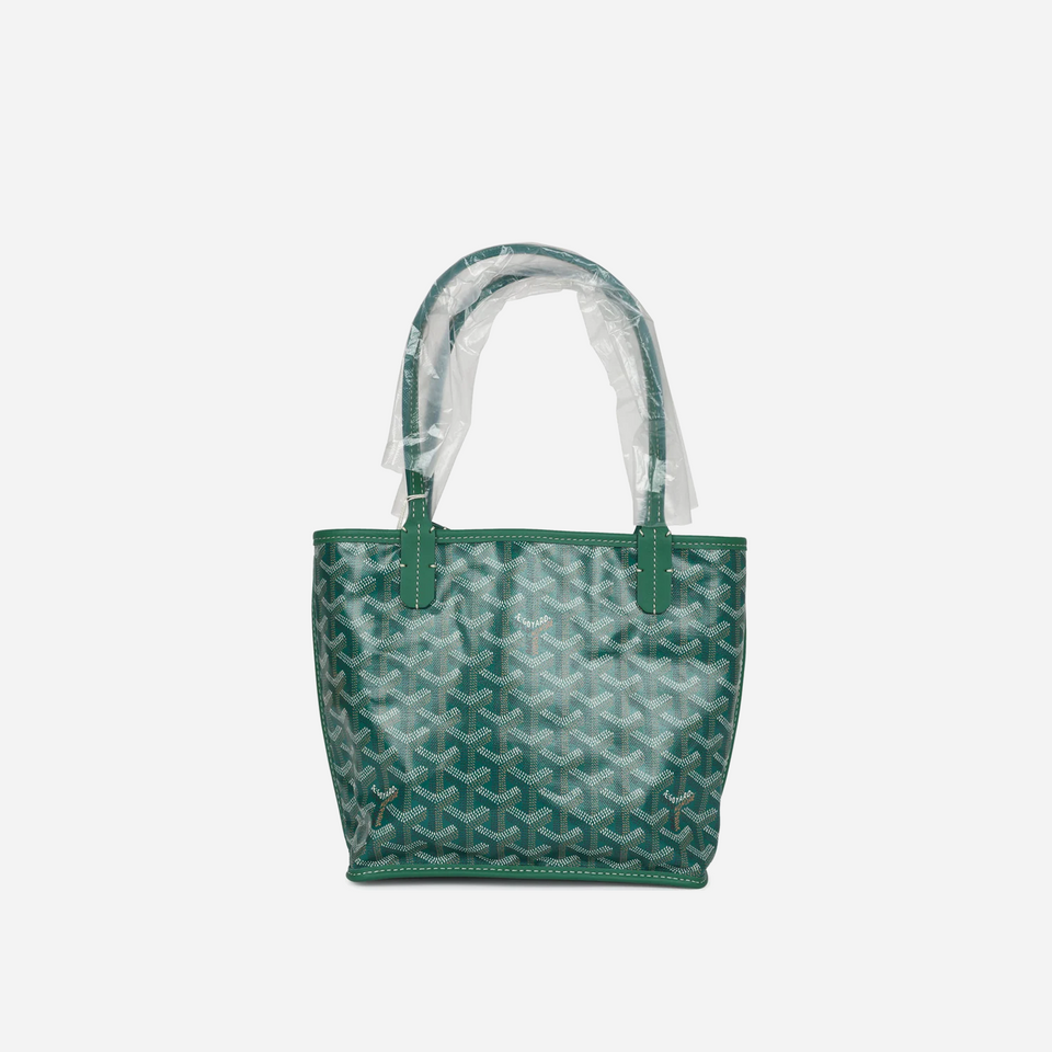 Goyard Goyardine Anjou Green Mini Bag Palladium Hardware